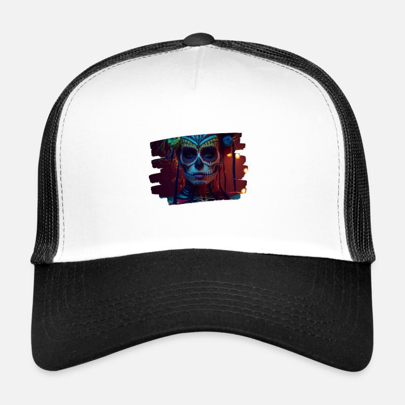 Tag der Toten | Día de Muertos | Mexiko - Trucker Cap - Weiß/Schwarz
