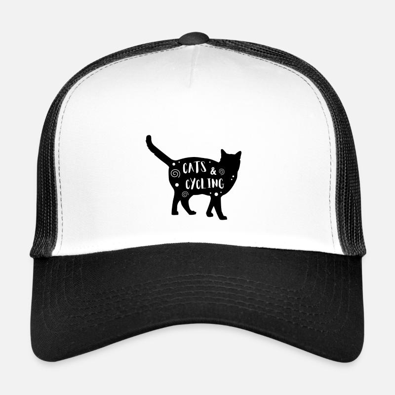 Chats & Cyclisme - Casquette trucker  - blanc/noir