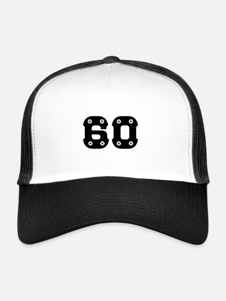 60e anniversaire - Casquette trucker  - blanc/noir - Devant