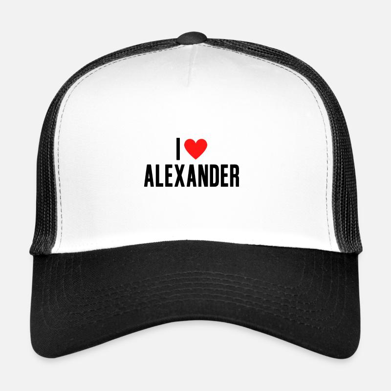 J’aime Alexander Coeur Graphique Nom Cadeau Casquette trucker 