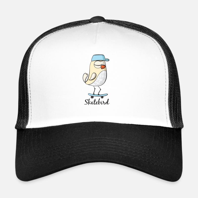 Skate Bird Shirt - Trucker Cap - Weiß/Schwarz