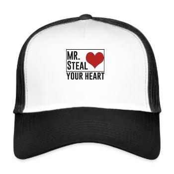 Valentines day gift kid pirate funny heart - Trucker Cap - white/black - Front