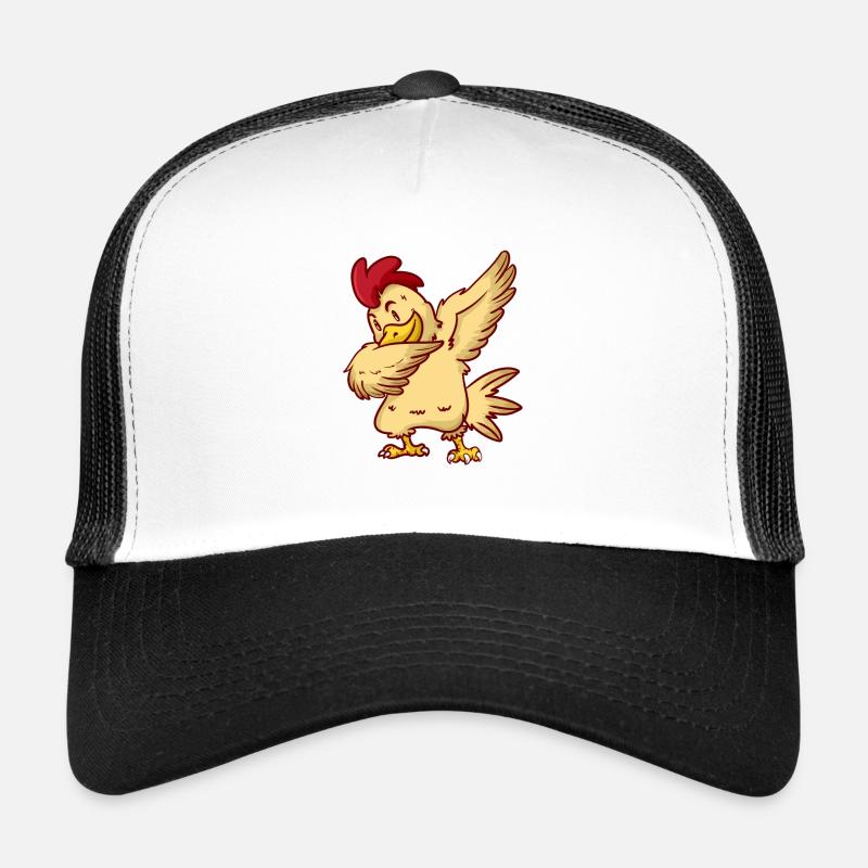 DAB Chicken - Hähnchen - Huhn - Hahn - tanzen - Trucker Cap - Weiß/Schwarz
