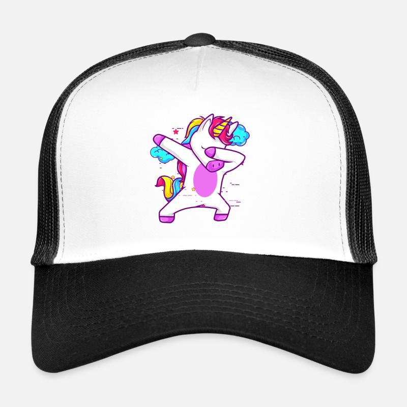Nettes eintauchendes Einhorn - lustiges Geschenk - Trucker Cap - Weiß/Schwarz