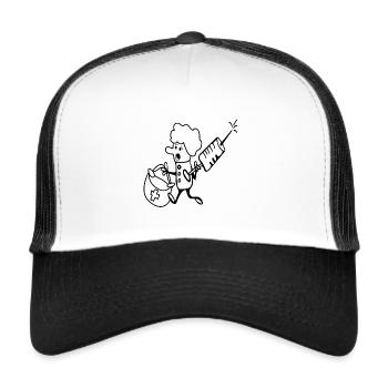 Nurse with syringe and first aid kit - Trucker Cap - white/black - Front
