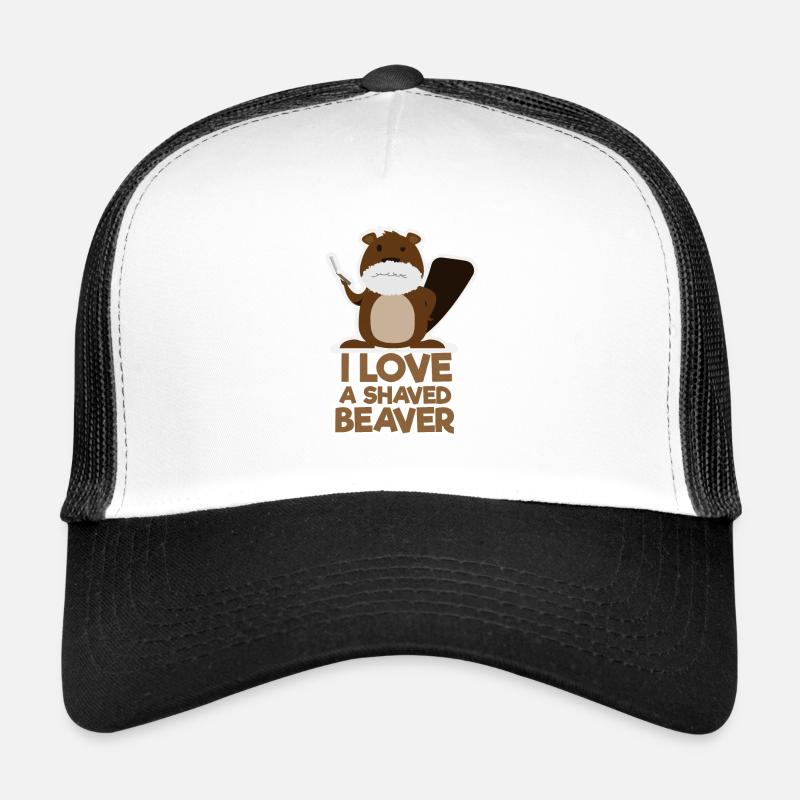 I love a shaven beaver saying gift Trucker Cap