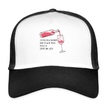 Vin, connaisseur de vin, amateur de vin, idée cadeau - Casquette trucker  - blanc/noir - Devant