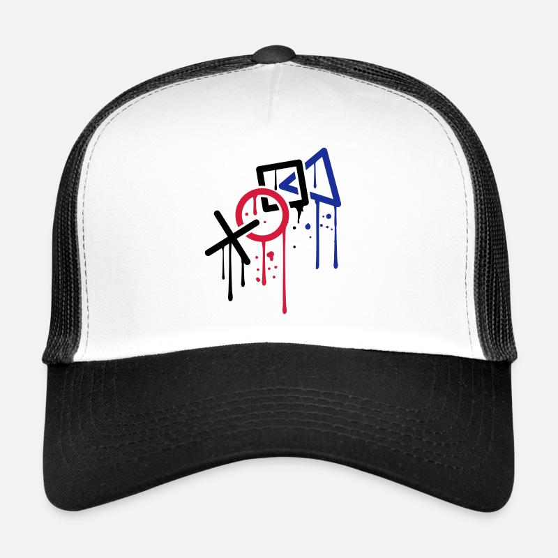 tropfen graffiti controller kontur cool X viereck Trucker Cap