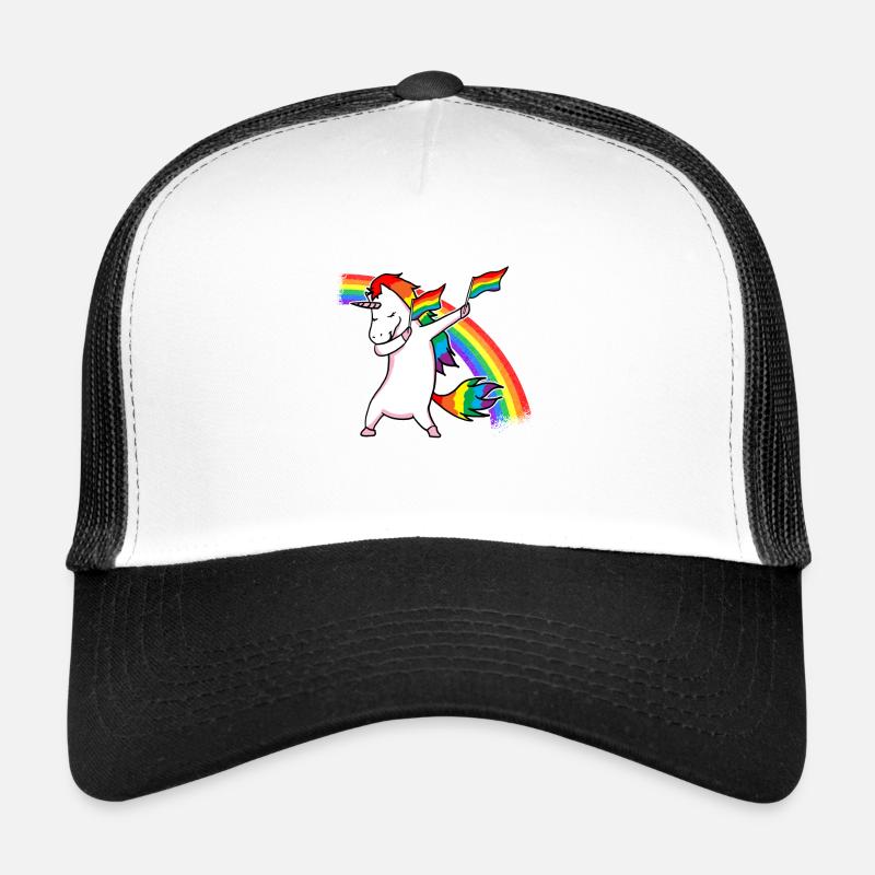 Unicorn LGBT gave - Trucker cap - hvid/sort