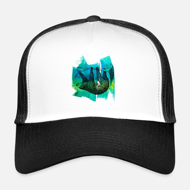 Sloth sloth sloths sloth sloth T Shirt - Trucker Cap - white/black