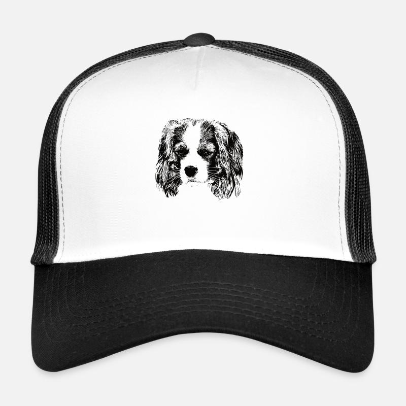 cavalier roi Charles Spaniel - Casquette trucker  - blanc/noir