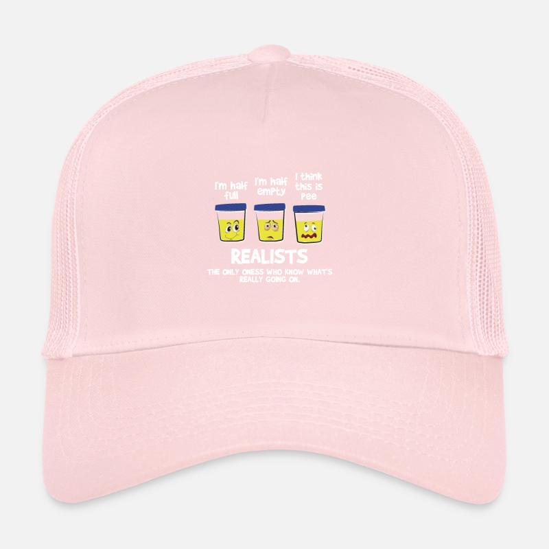 Realist piss half full empty funny gift Trucker Cap