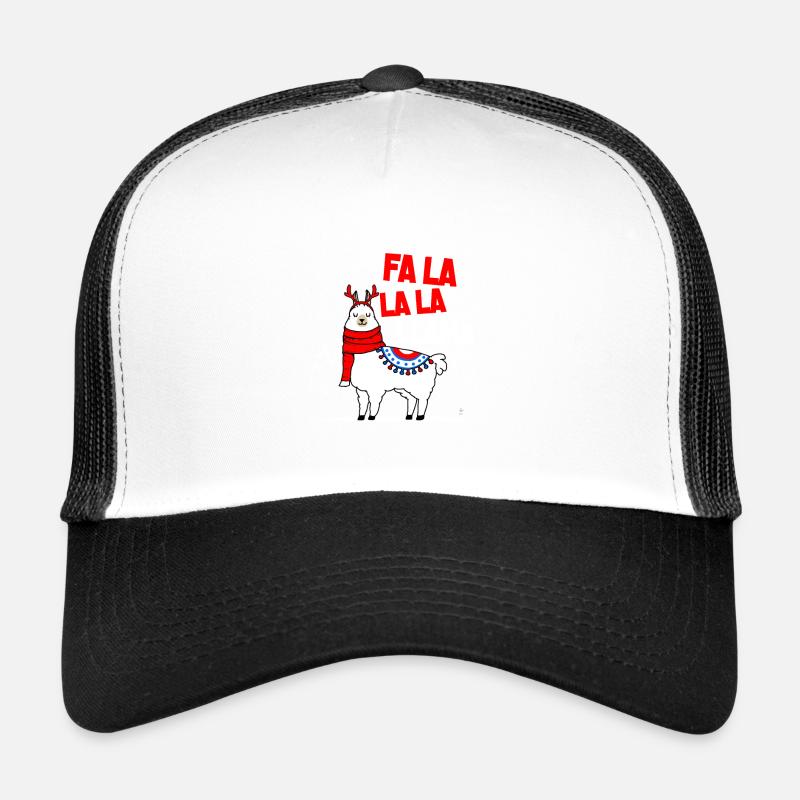 Falalalala Lama Weihnachtsgeschenk - Trucker Cap - Weiß/Schwarz