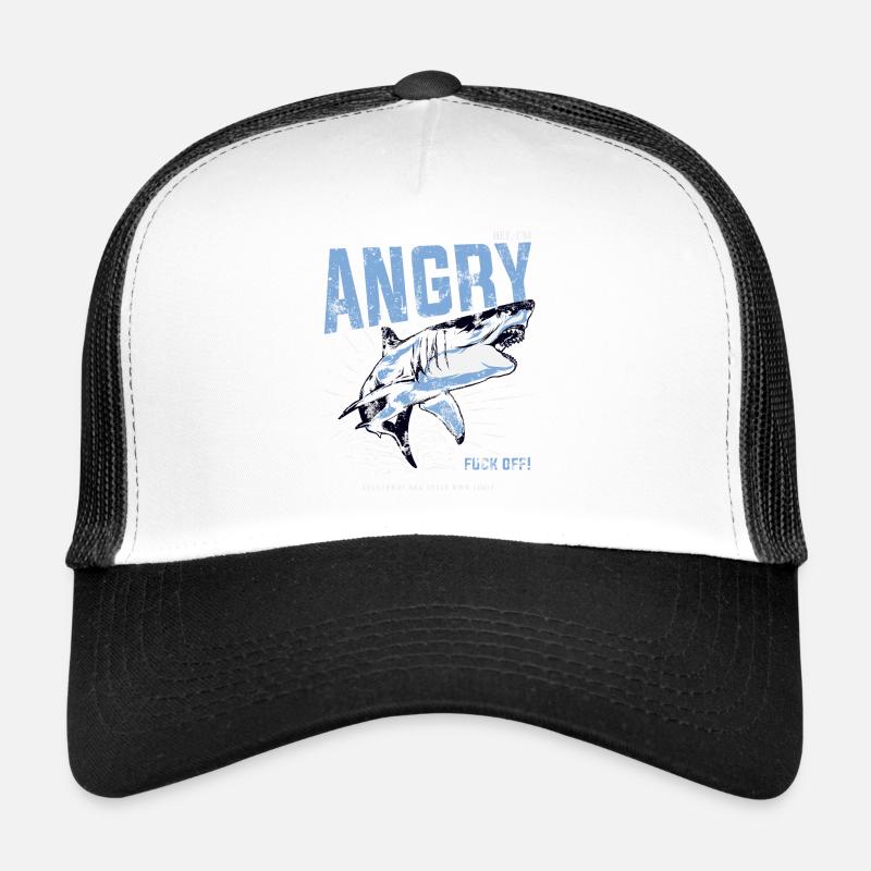 Trauriger Hai - Trucker Cap - Weiß/Schwarz
