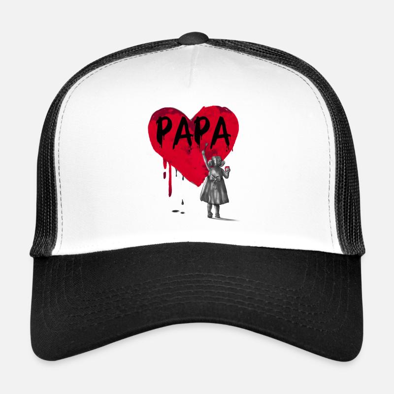 Papa - Tochter - Trucker Cap - Weiß/Schwarz