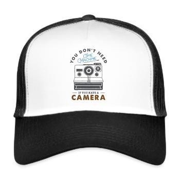YOU DON'T NEED TIME MACHINE - Trucker Cap - white/black - Front