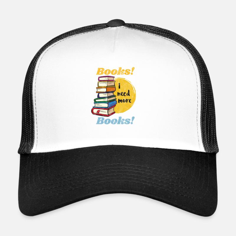 Leseratte Bibliothek Bibliothekar Bücherwurm Buch - Trucker Cap - Weiß/Schwarz
