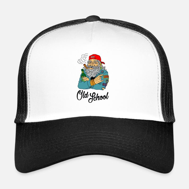Biker Motorrad Racer Chopper - Trucker Cap - Weiß/Schwarz