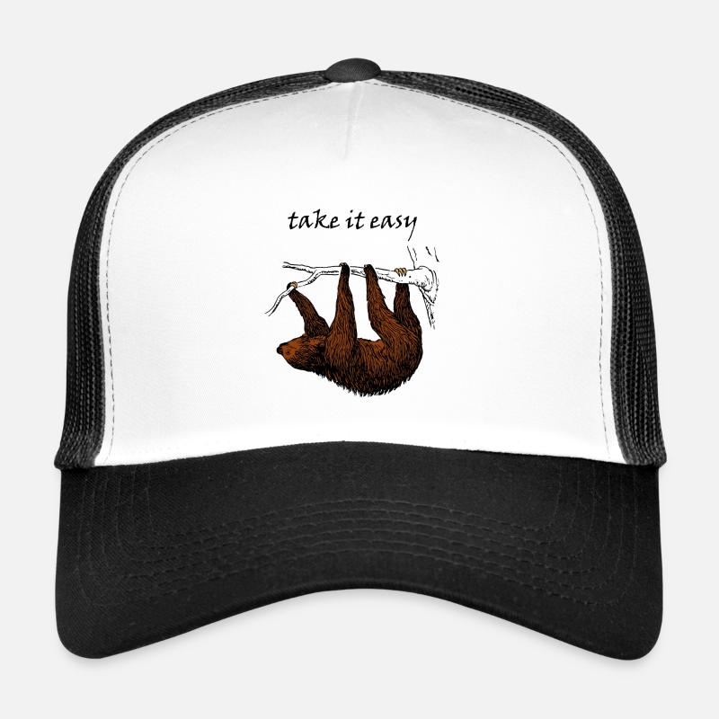 Faultier süßes Tier niedlich - Trucker Cap - Weiß/Schwarz