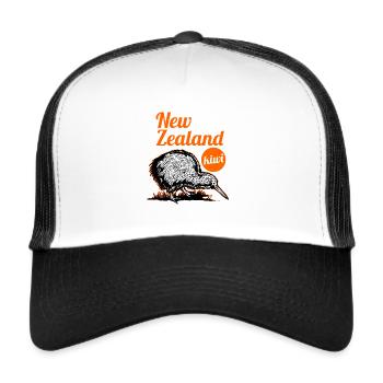 New Zealand Kiwi Animal Giftidea - Trucker Cap - Weiß/Schwarz - Vorne