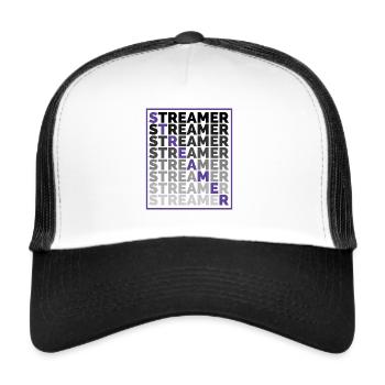 Cool streamer & gamer design with frame - Trucker Cap - white/black - Front