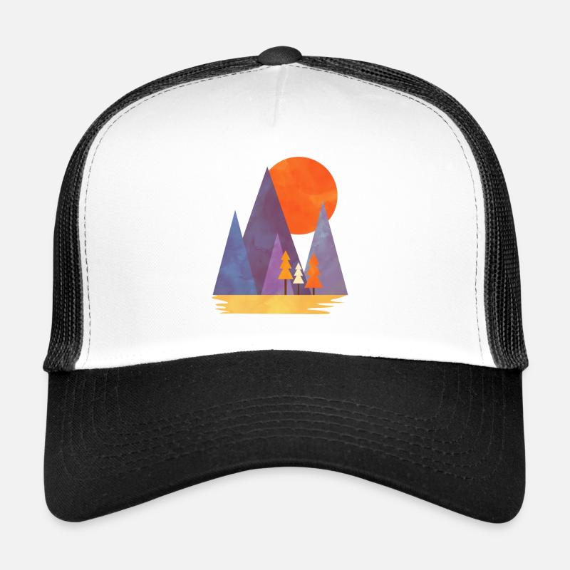 Colorful mountains - Trucker Cap - white/black