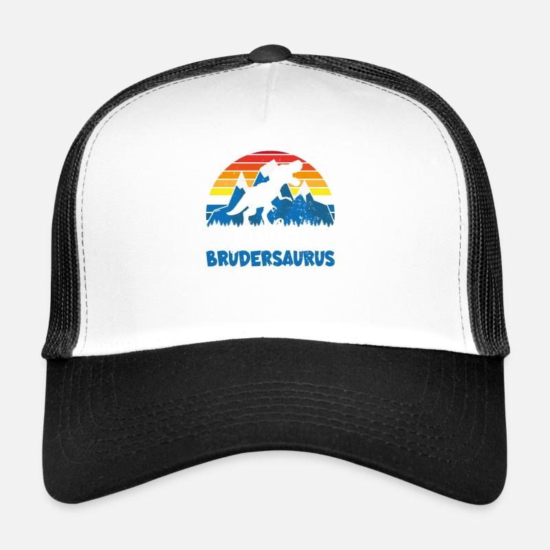 Shirt Großer Bruder Dino Brudersaurus - Trucker Cap - Weiß/Schwarz