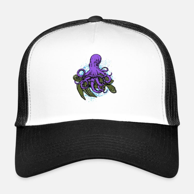 Octopus and the turtle - Trucker Cap - white/black
