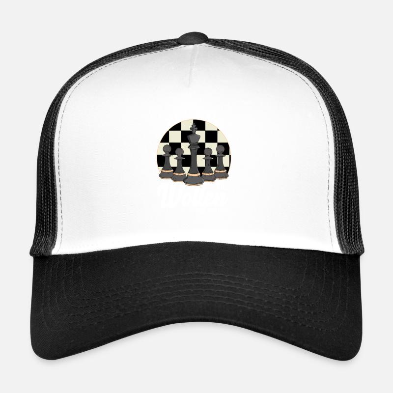 Schach - Trucker Cap - Weiß/Schwarz