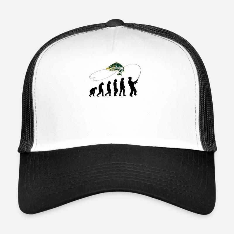 Evolution Fliegenfischen Angler angeln Geschenke - Trucker Cap - Weiß/Schwarz