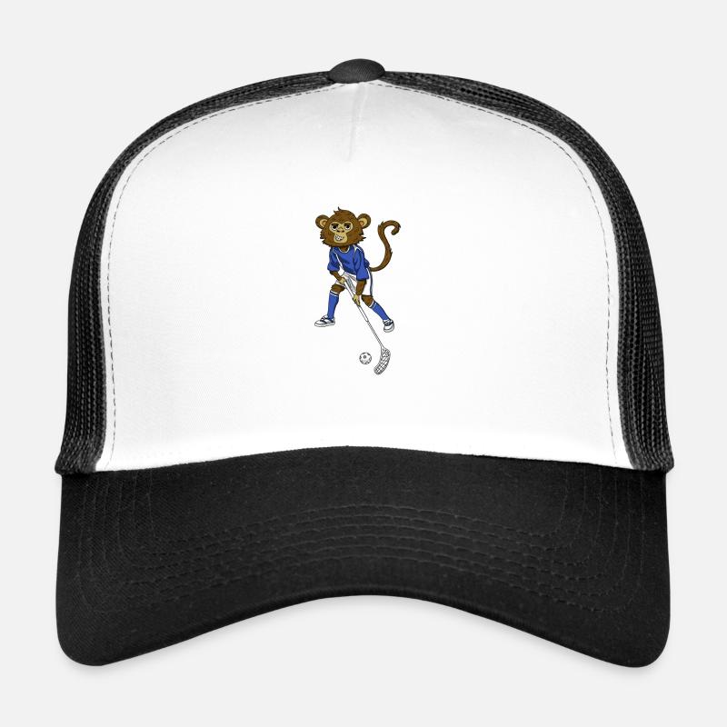 Floorball hockey monkey monkey - Trucker Cap - white/black