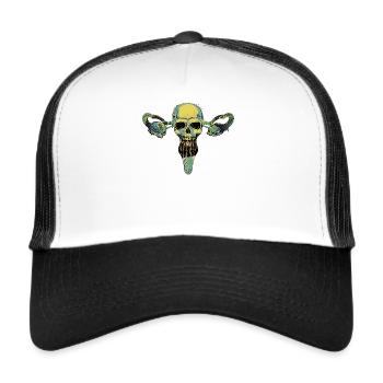Utérus et crânes - Casquette trucker  - blanc/noir - Devant