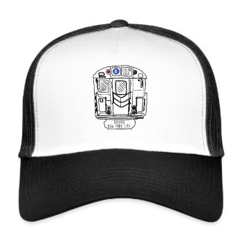 New York Subway Queens E Train - Trucker Cap - white/black - Front