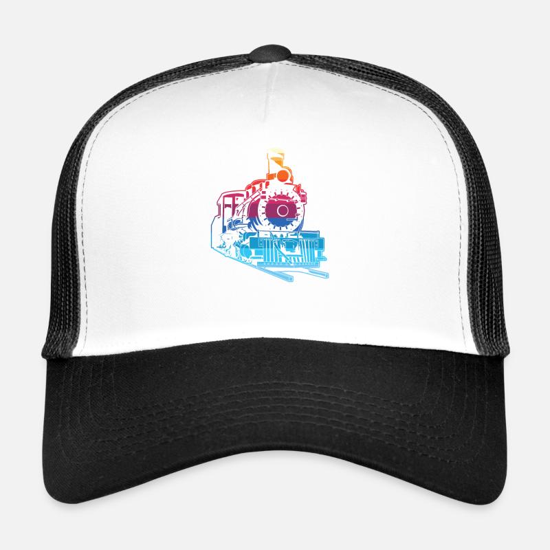 Zug Züge Modeleisenbahn Eisenbahn Geschenk - Trucker Cap - Weiß/Schwarz