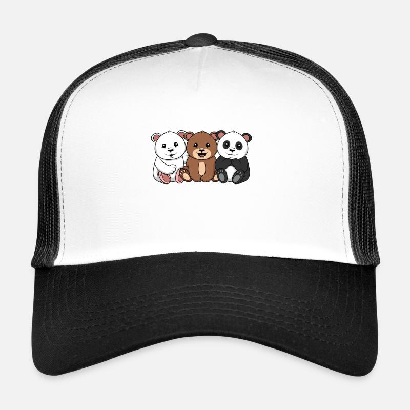 3 Bears 3 Bären Eisbär Bär Panda - Trucker Cap - Weiß/Schwarz