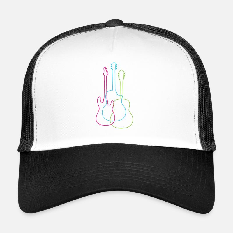 Gitarre - Trucker Cap - Weiß/Schwarz