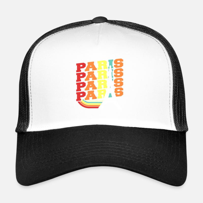 Paris - Trucker Cap - Weiß/Schwarz