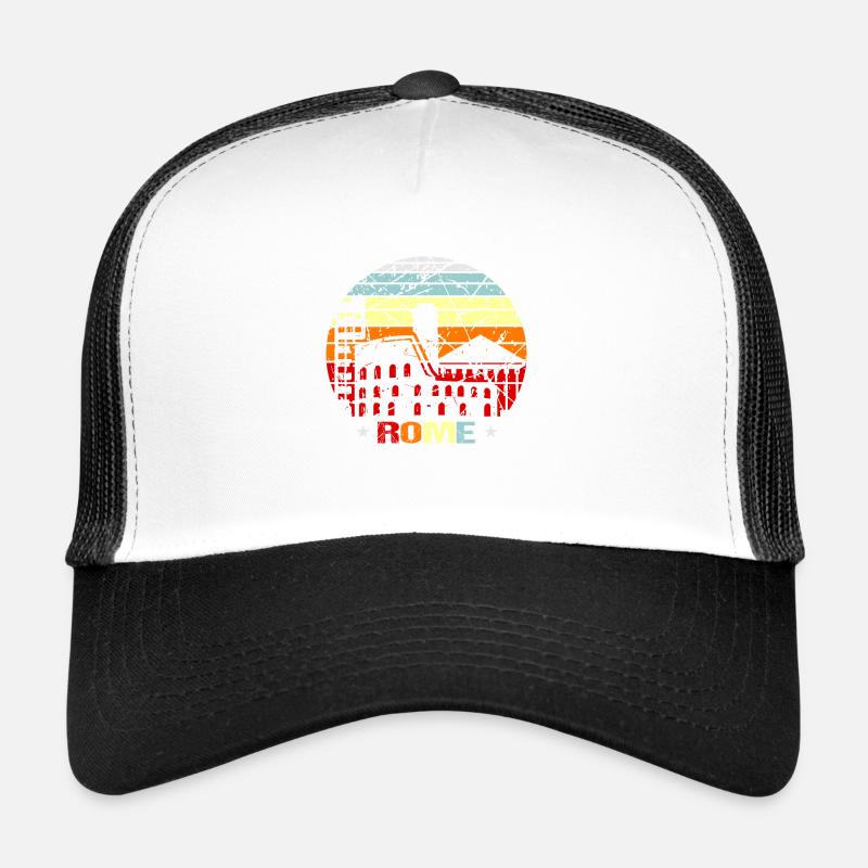 Rome - Casquette trucker  - blanc/noir