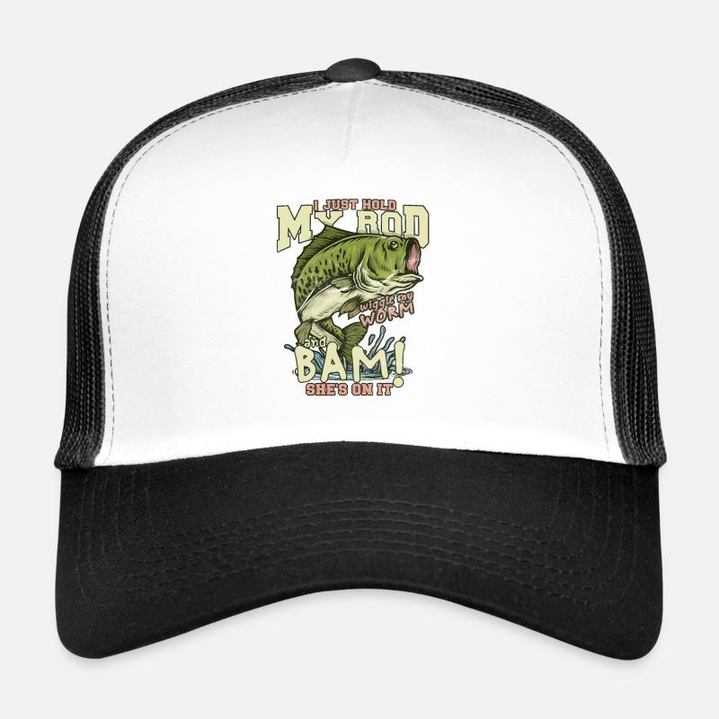 Fischen - Trucker Cap - Weiß/Schwarz