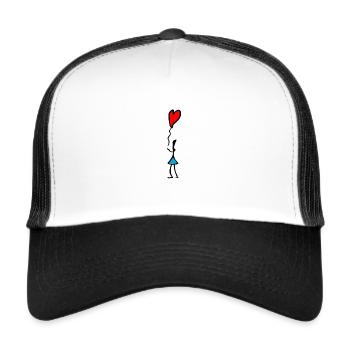 Love Balloon - Trucker Cap - Weiß/Schwarz - Vorne