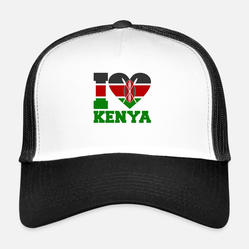 Kenya - Casquette trucker  - blanc/noir