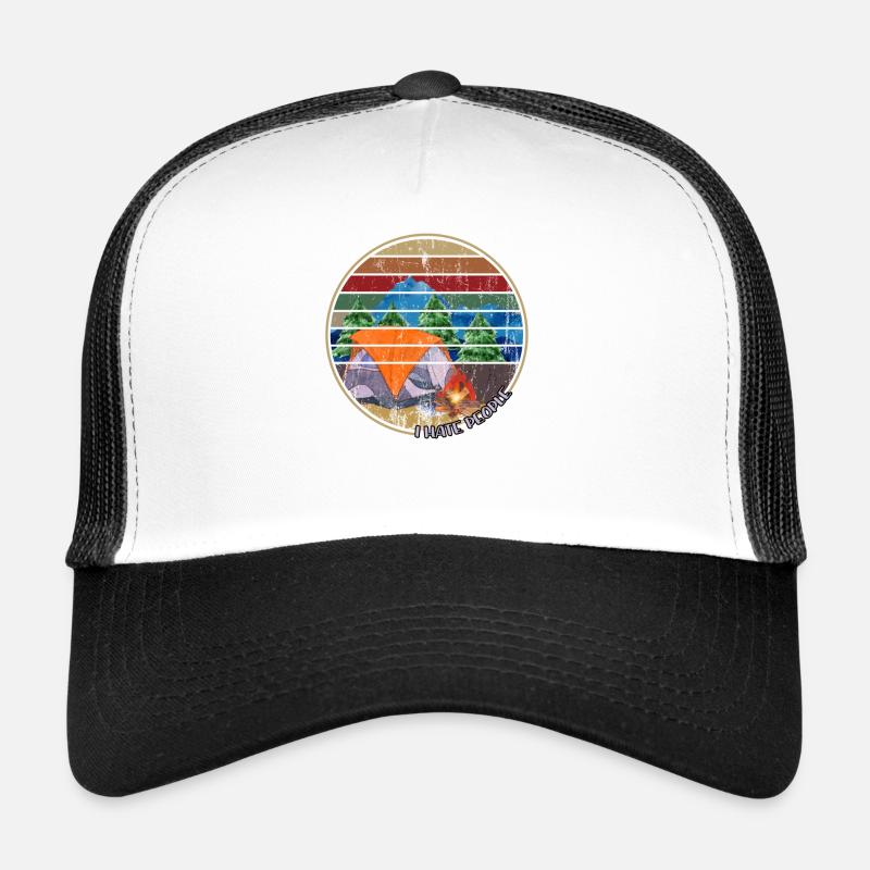 Ich hasse Menschen - Trucker Cap - Weiß/Schwarz