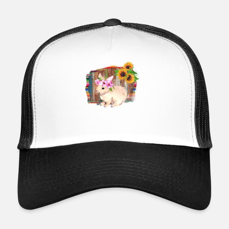 Aquarelle de lapin de Pâques Casquette trucker 