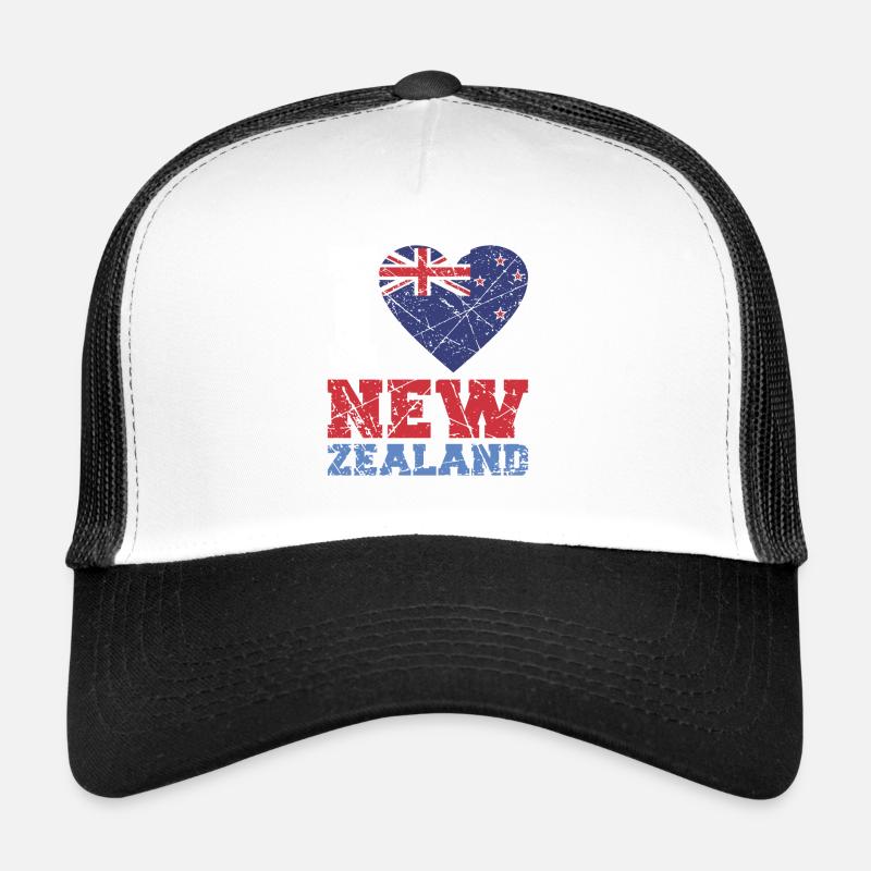 Neuseeland - Trucker Cap - Weiß/Schwarz
