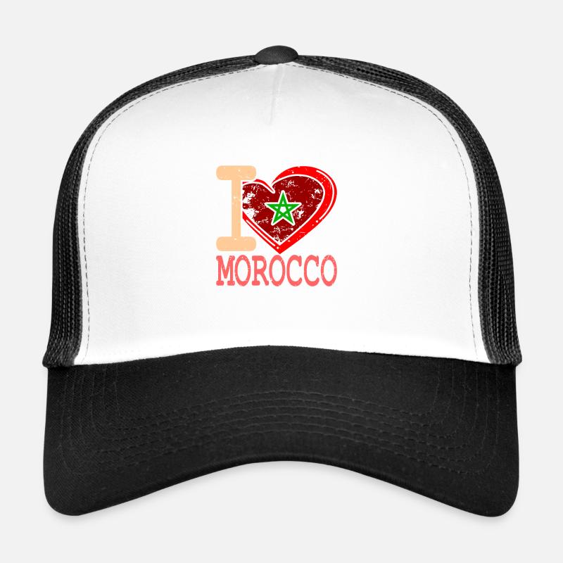 Le maroc - Casquette trucker  - blanc/noir