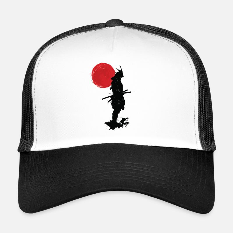 samurai warrior sumi style traditionelles japanisch - Trucker Cap - Weiß/Schwarz