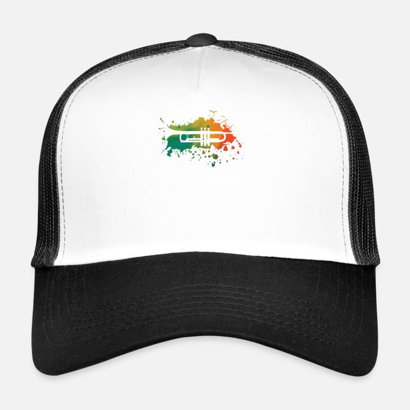Trompete - Trucker Cap - Weiß/Schwarz