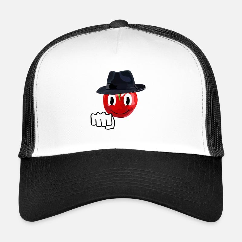 Tomate mit Smile gibt Knuckles Faust Trucker Cap