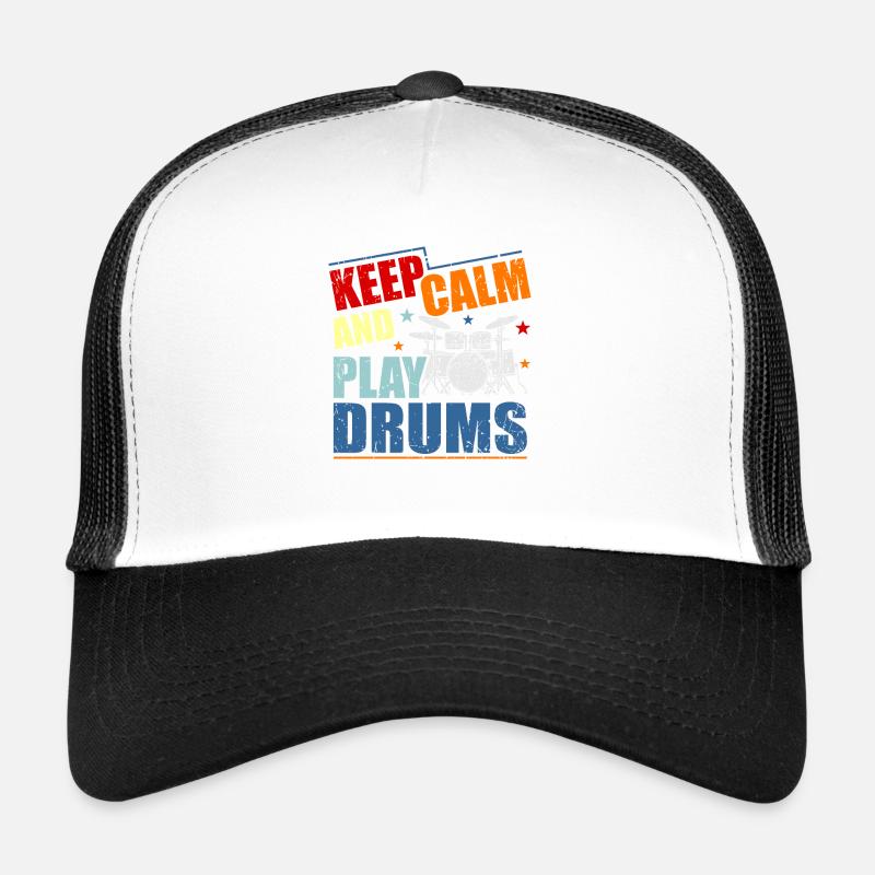Schlagzeug Schlagzeuger Drummer Geschenk - Trucker Cap - Weiß/Schwarz