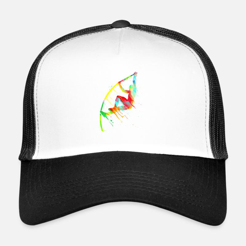 Saut à la perche athlétisme - Casquette trucker  - blanc/noir